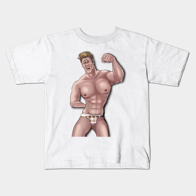 Hot Male Bod Kids T-Shirt by Bootyfreeze